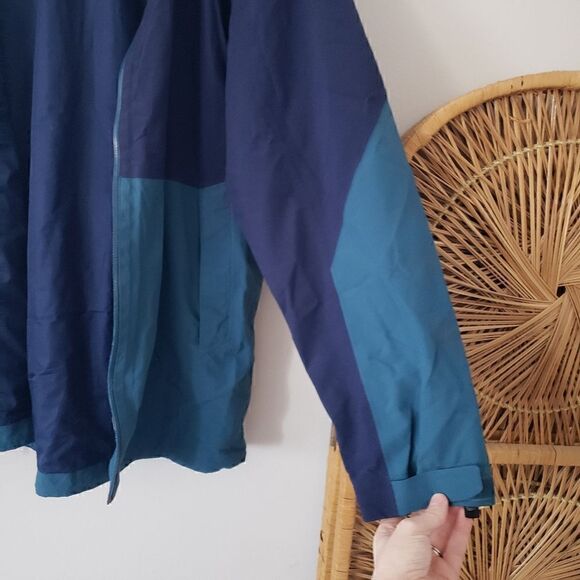 Marmot Hooded Jacket Blue Colorblock Adjustable L - Picture 13 of 14